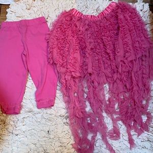 Girls 5/6 boutique fringe skirt with leggings